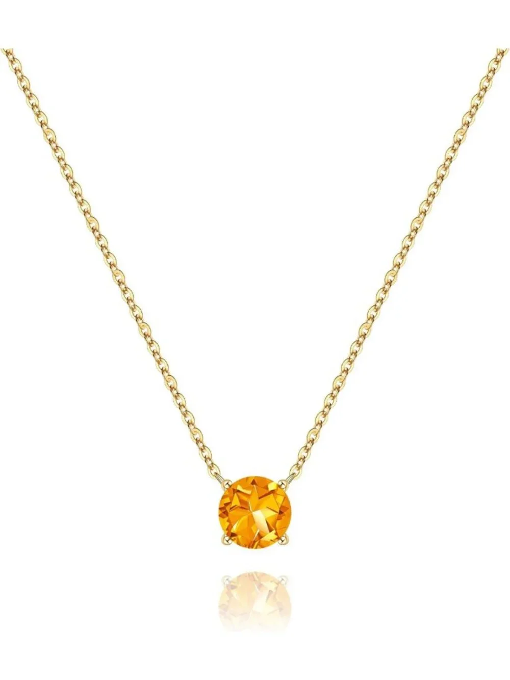 Dainty 14K Gold Plated Birthstone Necklace for Women & Girls - Personalized